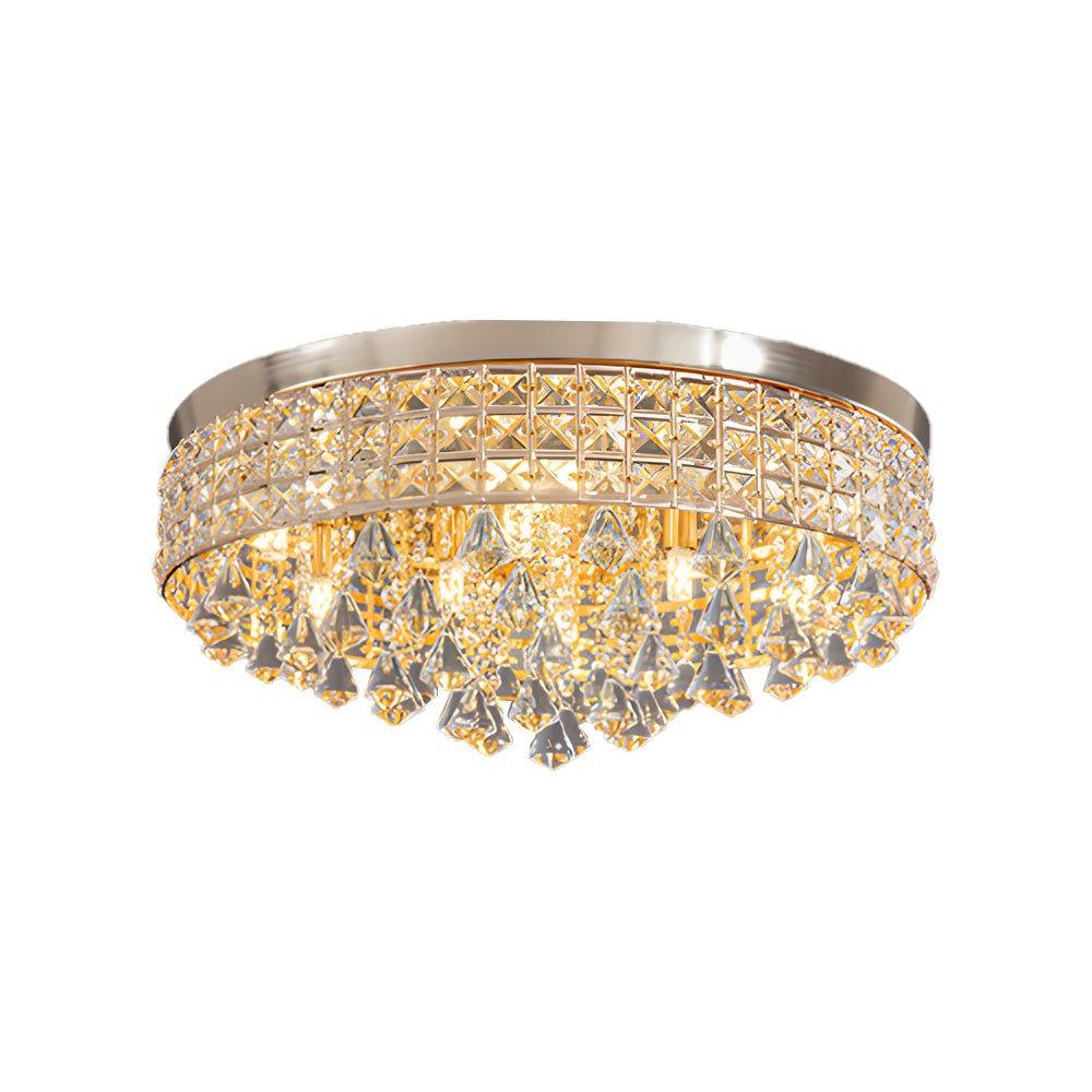 19" Inch Round Crystal Pendants LED Ceiling Lights Fixture Ceiling Lamp