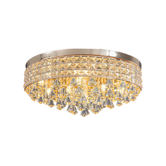 19" Inch Round Crystal Pendants LED Ceiling Lights Fixture Ceiling Lamp