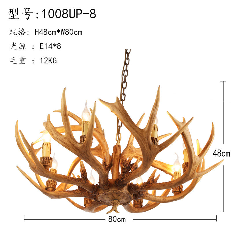 Rustic Antler Resin Chandelier – 6/8-Light Brown Pendant for Dining & Restaurant Spaces