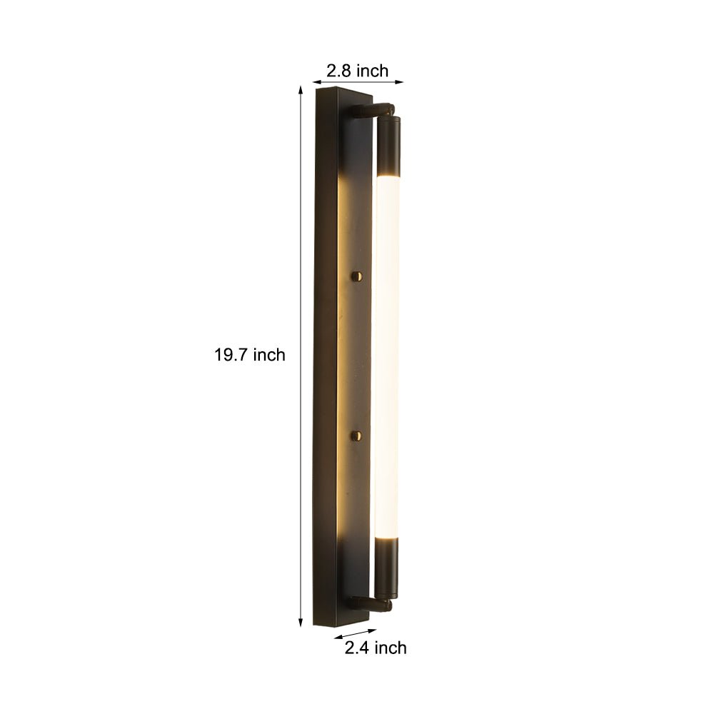 19.68'' Acrylic Tube 1-Light LED Wall Lamp – Black / Gold / Chrome