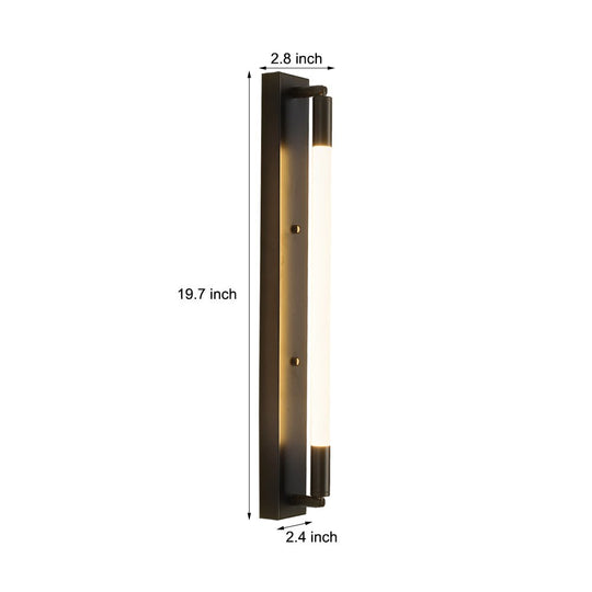 19.68'' Acrylic Tube 1-Light LED Wall Lamp – Black / Gold / Chrome