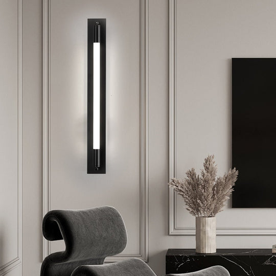 19.68'' Acrylic Tube 1-Light LED Wall Lamp – Black / Gold / Chrome