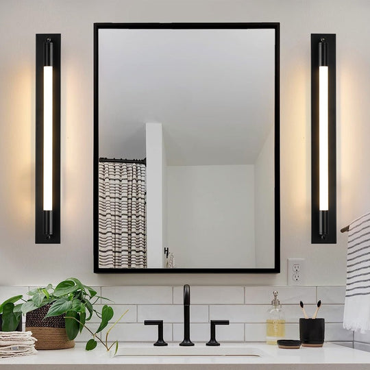 19.68'' Acrylic Tube 1-Light LED Wall Lamp – Black / Gold / Chrome