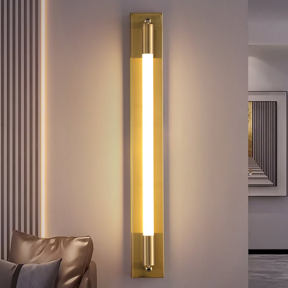 19.68'' Acrylic Tube 1-Light LED Wall Lamp – Black / Gold / Chrome
