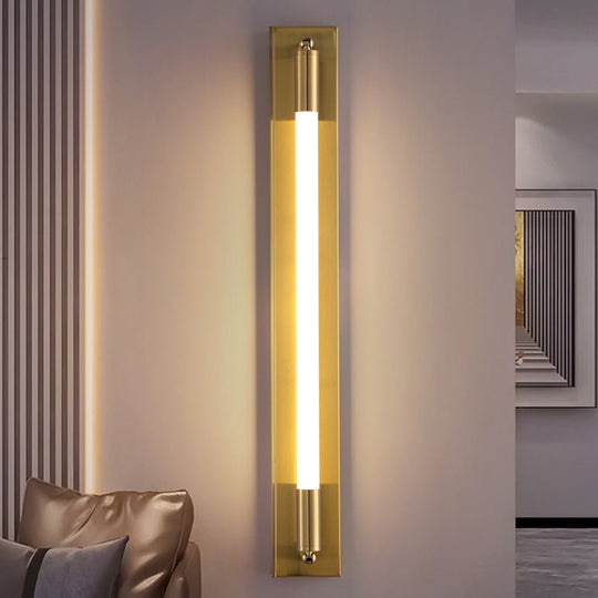 19.68'' Acrylic Tube 1-Light LED Wall Lamp – Black / Gold / Chrome