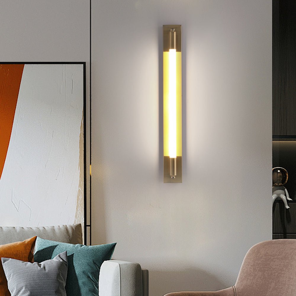 19.68'' Acrylic Tube 1-Light LED Wall Lamp – Black / Gold / Chrome