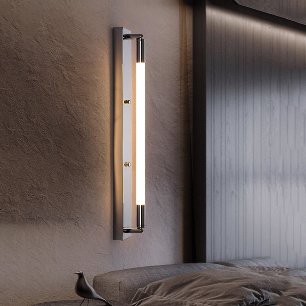 19.68'' Acrylic Tube 1-Light LED Wall Lamp – Black / Gold / Chrome
