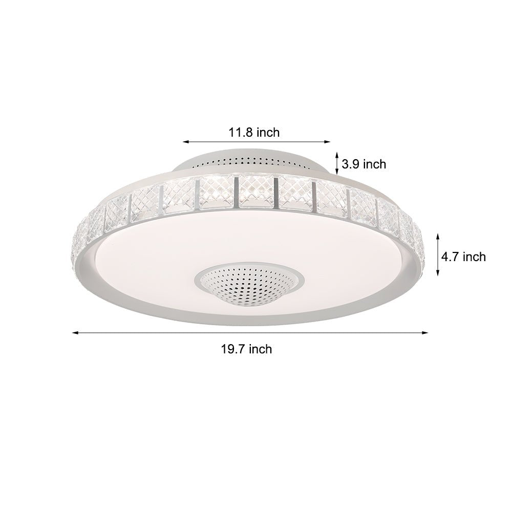 19.69'' Bladeless LED Indoor Smart Ceiling Fan with Remote Control