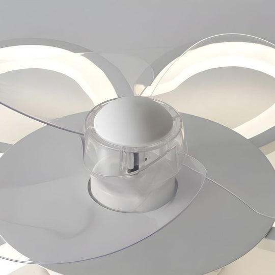 19.7" 6-Speed White Flower LED Ceiling Fan Light – Flush Mount with Remote Control