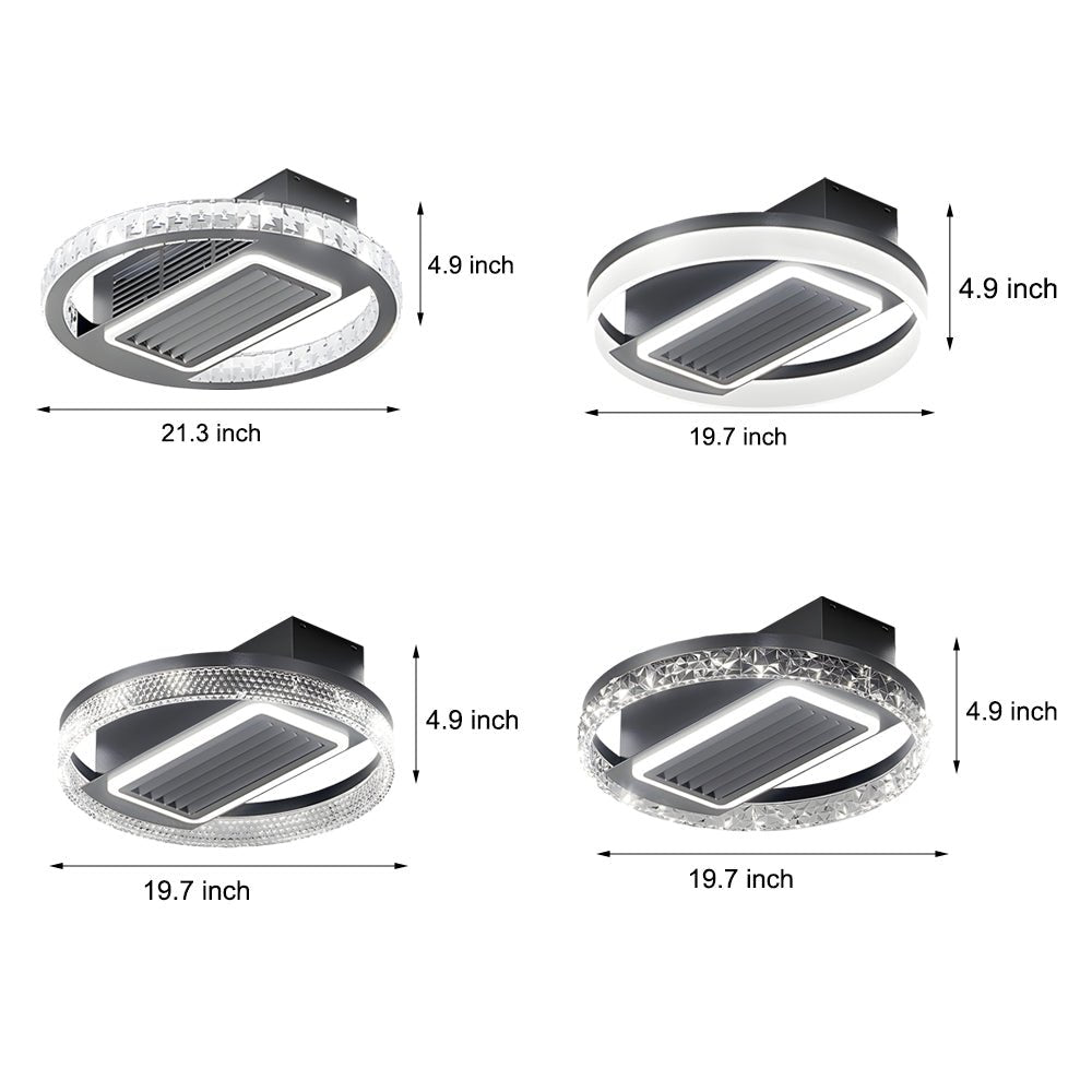 19.7'' Nordic 6-Speed Bladeless Ceiling Fan with LED Light and Remote