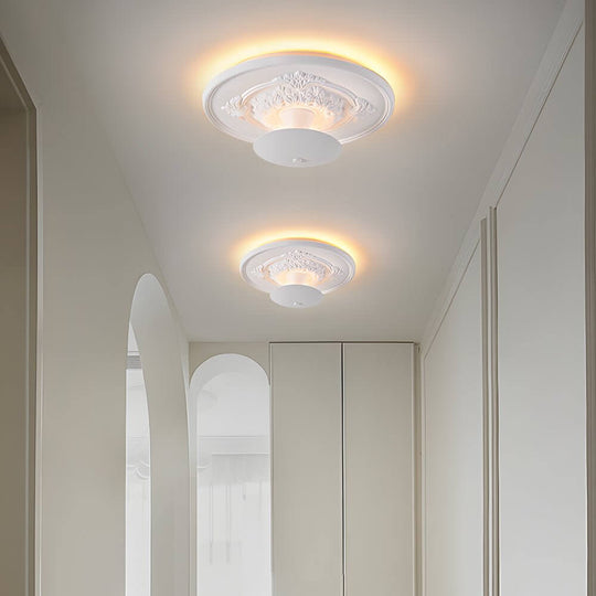19.7-Inch Round Gypsum Relief Dimmable LED Ceiling Light