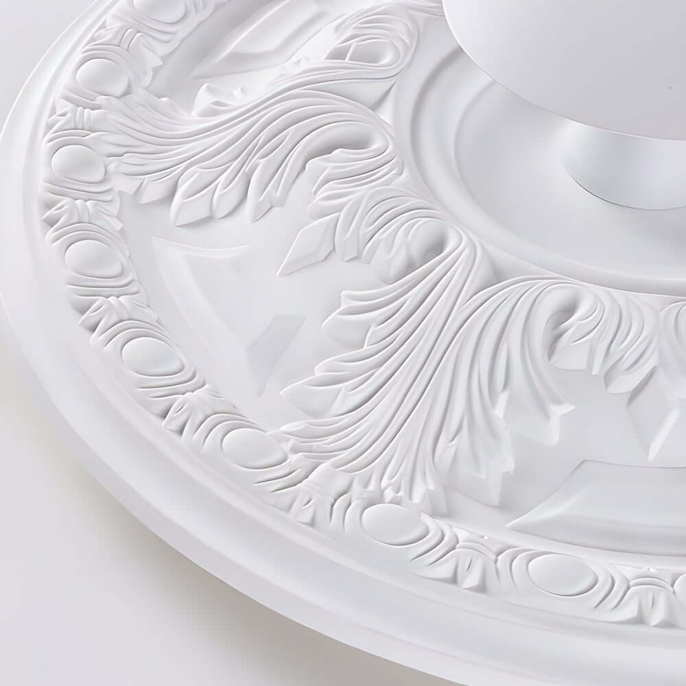 19.7-Inch Round Gypsum Relief Dimmable LED Ceiling Light