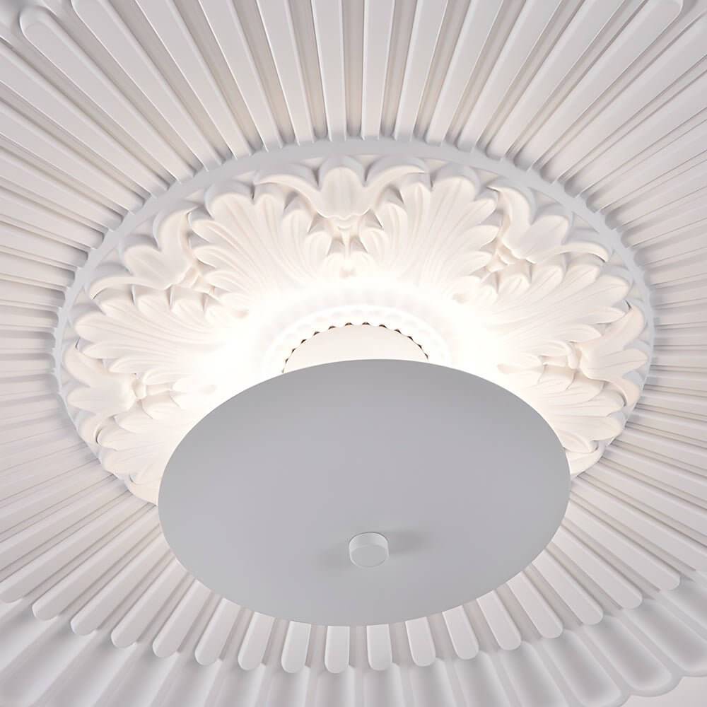 19.7-Inch Round Gypsum Relief Dimmable LED Ceiling Light