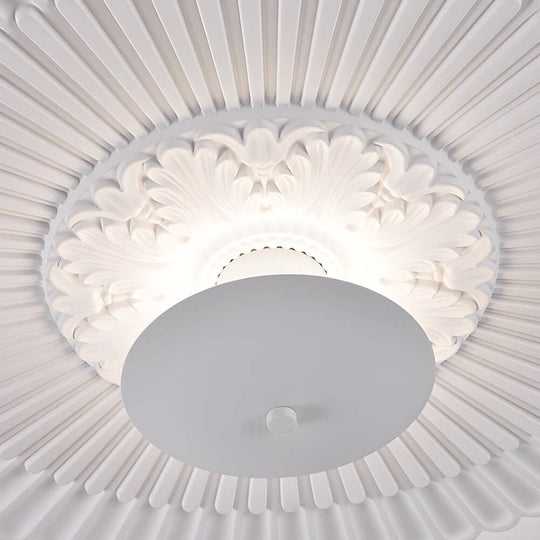 19.7-Inch Round Gypsum Relief Dimmable LED Ceiling Light