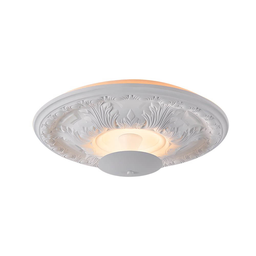 19.7-Inch Round Gypsum Relief Dimmable LED Ceiling Light