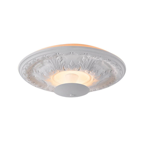 19.7-Inch Round Gypsum Relief Dimmable LED Ceiling Light