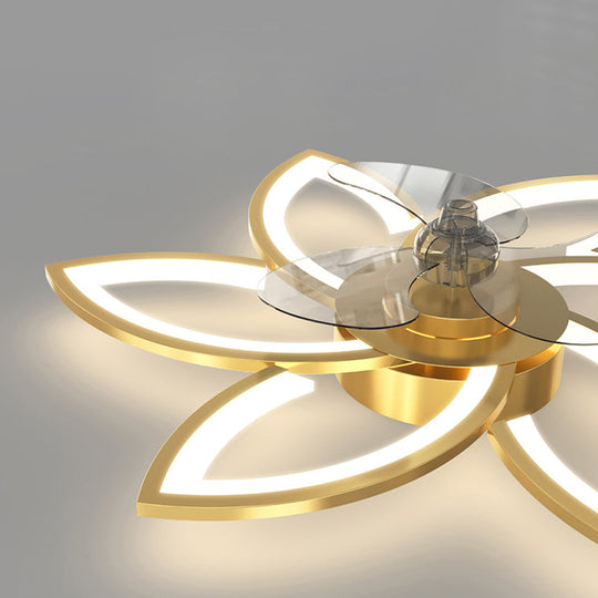 Flower Smart Stepless Dimming LED Modern Ceiling Fan Light
