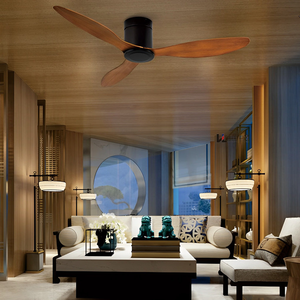 3-Blade Modern Ceiling Fan with Dimmable LED Light and Remote Control