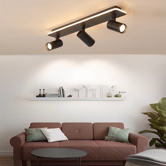 Minimalist Long Rectangular Adjustable LED Flush Mount Spotlight (2/3/4-Light)