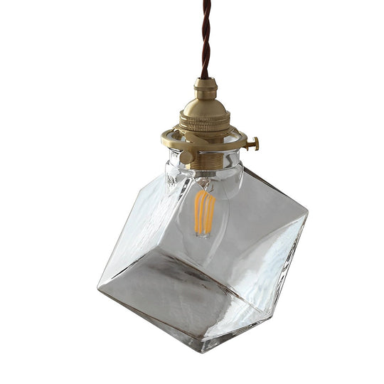 Square Transparent Glass Modern Pendant Light for Kitchen Island