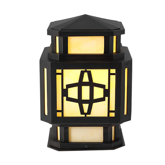 Creative Retro Black Outdoor Deck Post Light with LED