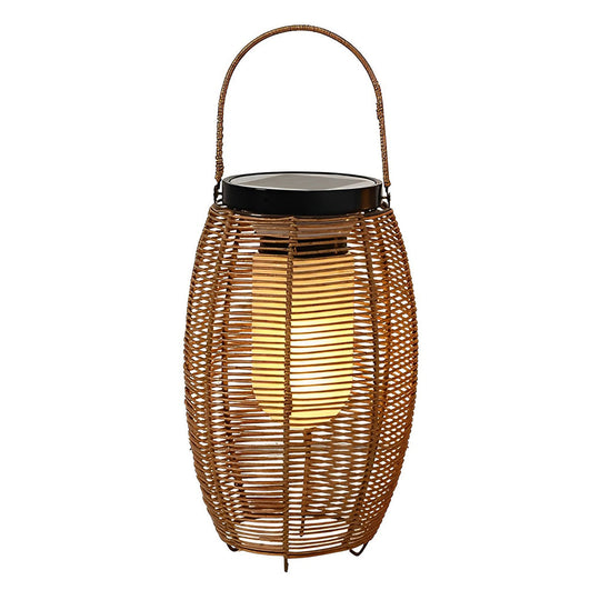 Portable Lantern Rattan LED Waterproof Solar Outdoor Floor Lamp
