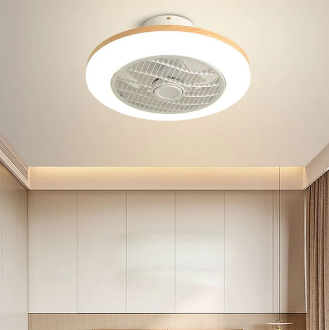 Three-Level Wind Regulation Nordic Bladeless Ceiling Fan with Light