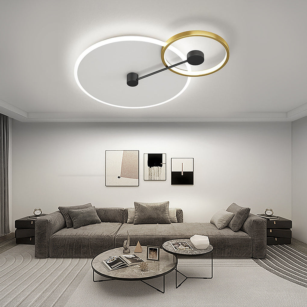 Geometrical Circles Dimmable LED Modern Flush Mount Ceiling Light