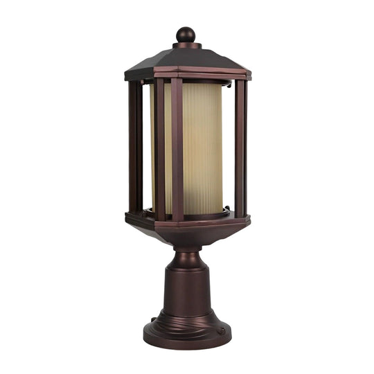 Retro Rose Gold Outdoor Pillar Lamp – Aluminum Waterproof Post Light