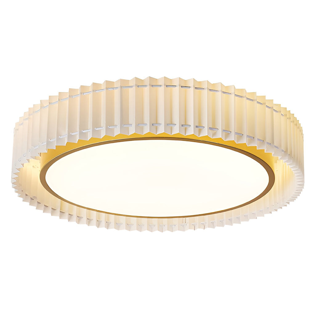 Circular Pleated 3-Step Dimming LED Nordic Ceiling Light Chandelier