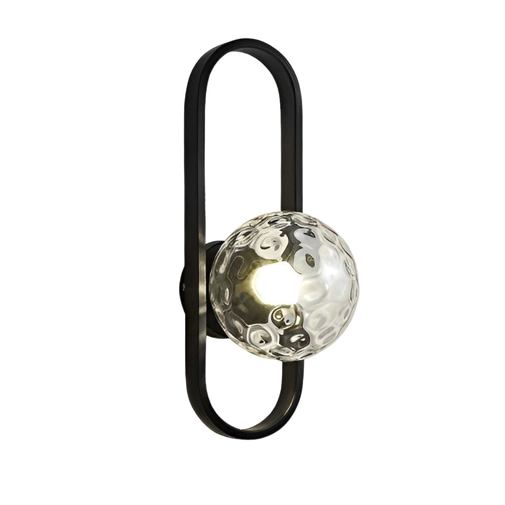 Creative Glass Shade Elliptical Iron Modern Wall Lamp