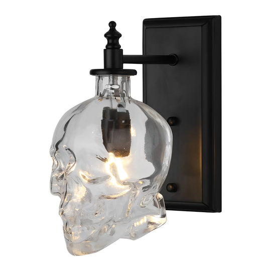 Retro Glass Skull Head LED Decorative Wall Lamp