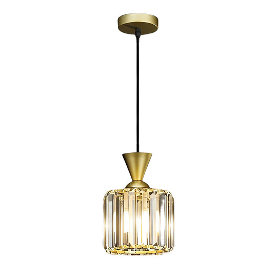 Round Square Metal Crystal Three Step Dimming Modern Pendant Light
