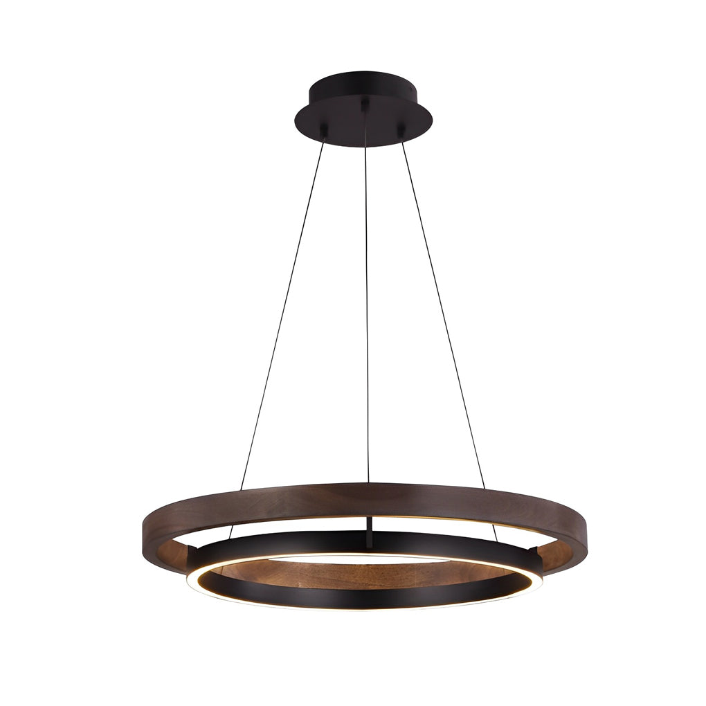 Round Minimalist Three-Step Dimming LED Black Modern Pendant Light