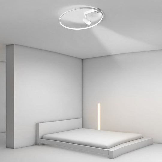 16" Round Dimmable Flush Mount Ceiling Light with Adjustable Spotlight