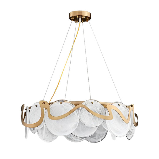 Round Glass Creative Art Iron LED Nordic Chandelier Pendant Light