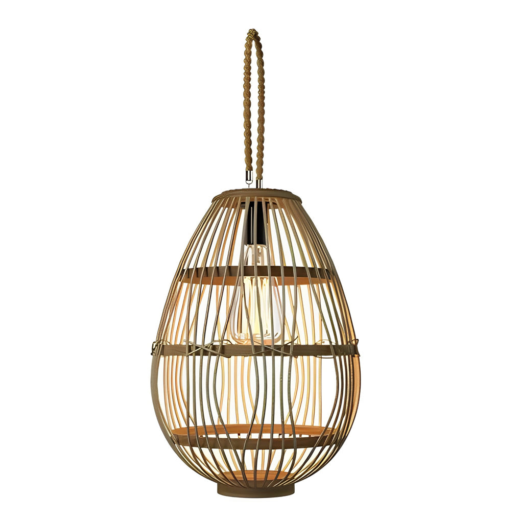 Portable Rattan Wood LED Waterproof Solar Garden Lawn Lamp
