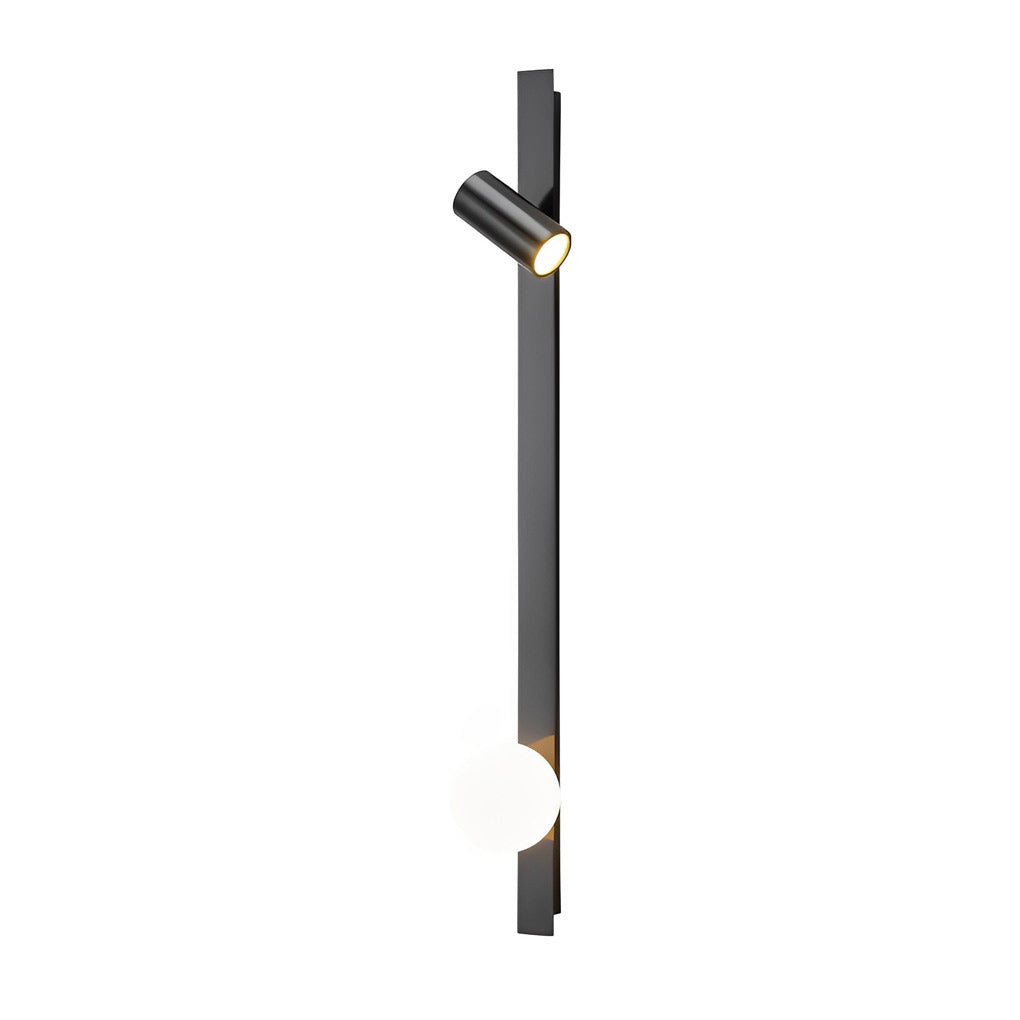 Black and Gold LED Linear Wall Lamp with Adjustable Spotlight