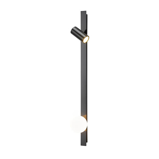 Black and Gold LED Linear Wall Lamp with Adjustable Spotlight