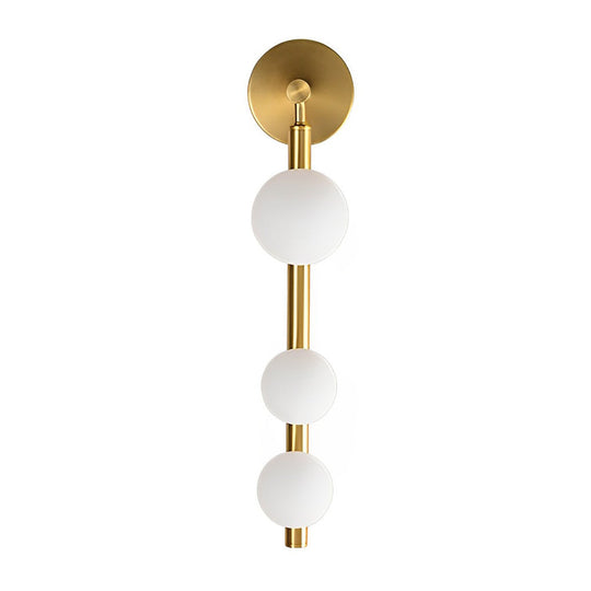 Simple 3 Glass Balls Metal Modern Wall Lamp