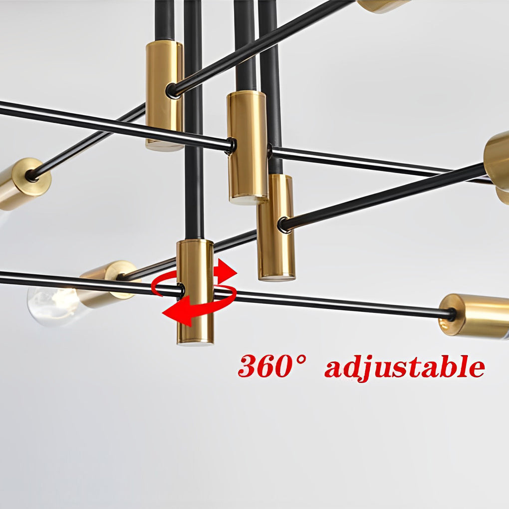 6-Light LED Sputnik Design Nordic Semi-Flush Mount Lighting Chandelier
