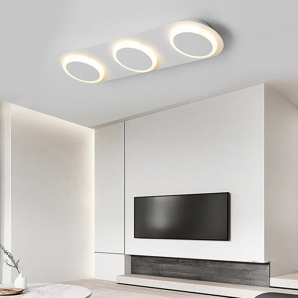 Combination Square Linear LED Flush Mount Ceiling Light