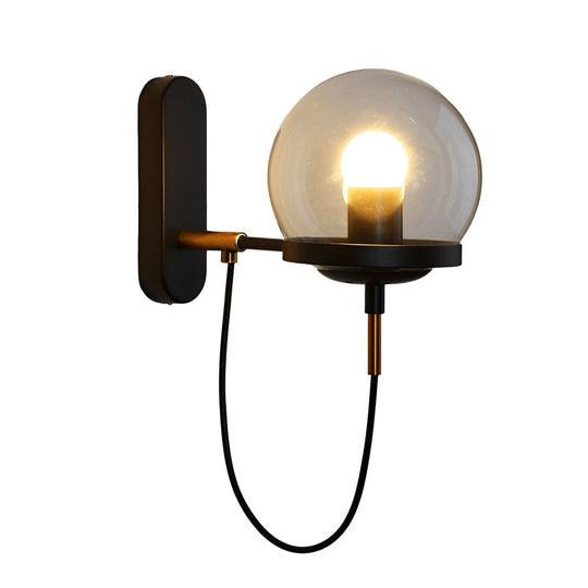Antique Glass Ball Industrial LED Wall Lamp