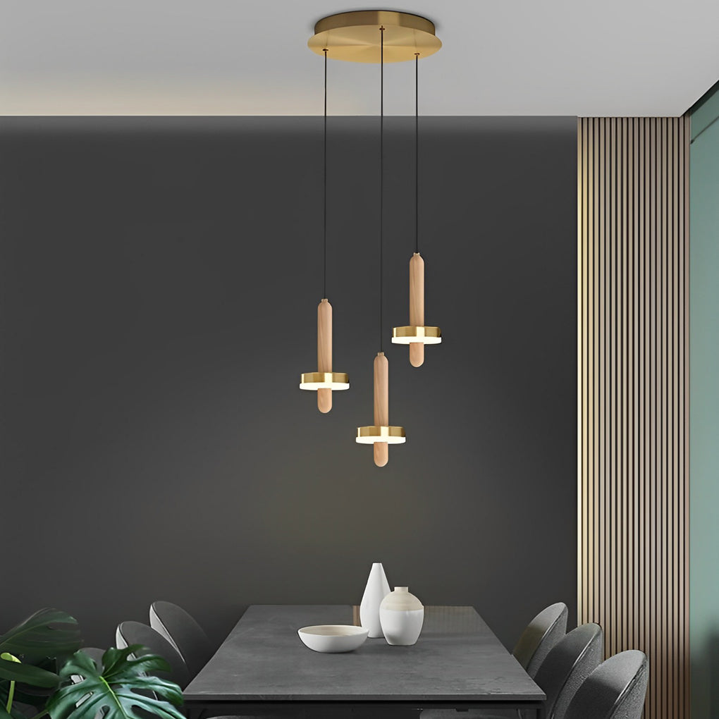 Circle Cylinder LED Gold Nordic Pendant Light