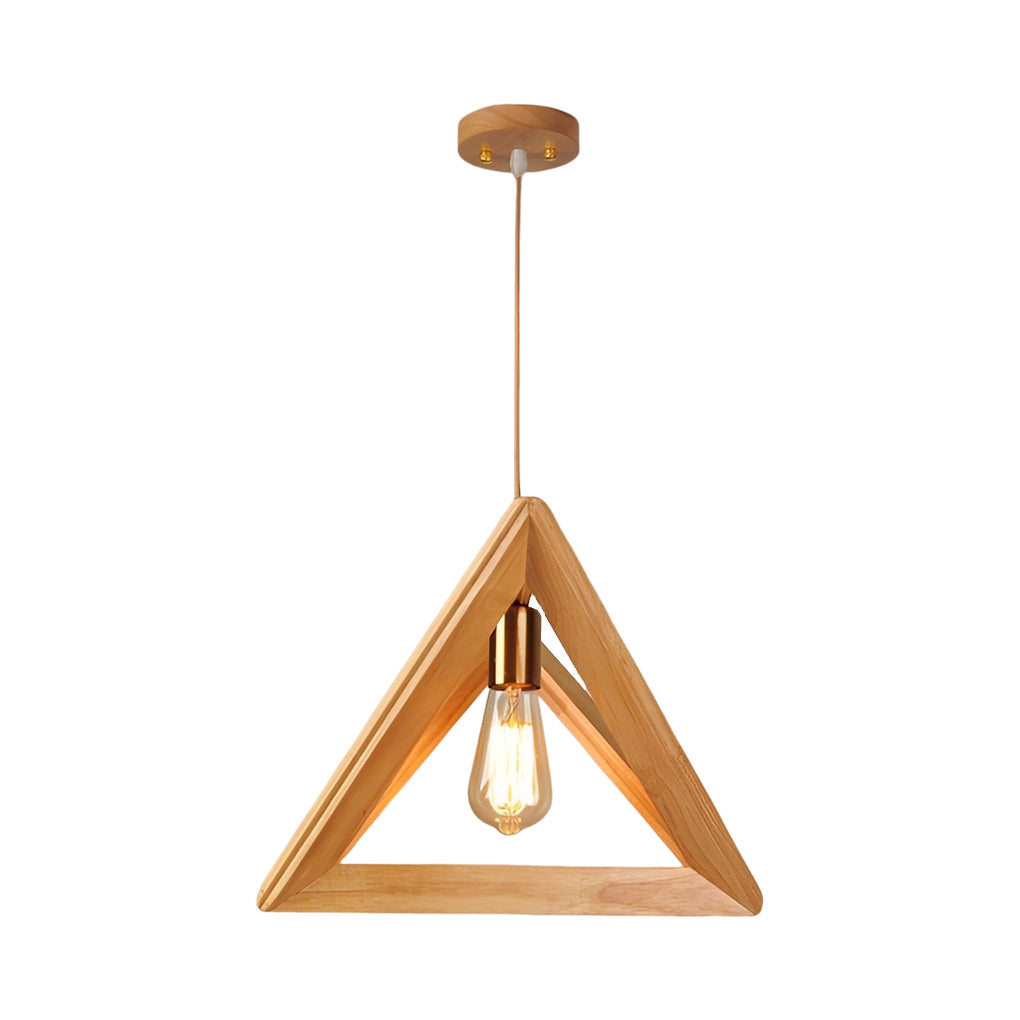 Creative Wood Frame Geometric Art Minimalist Nordic Pendant Light