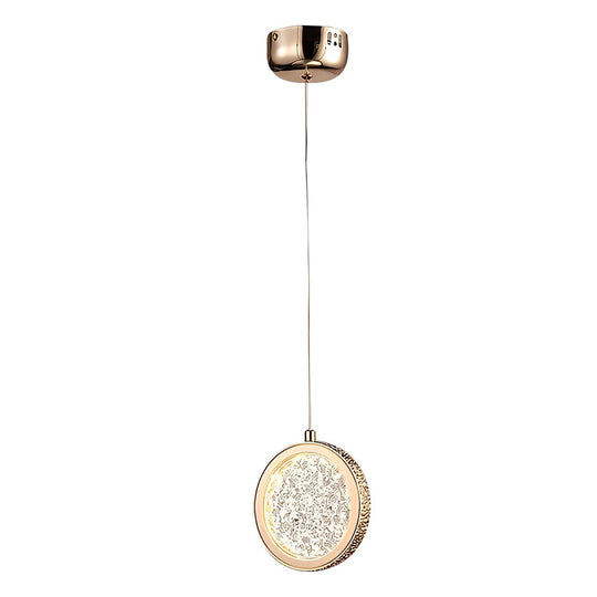 Creative Round Iron Acrylic Three-Step Dimming Modern Pendant Light