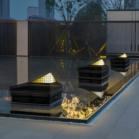 Industrial Solar LED Garden Light with Mesh Design