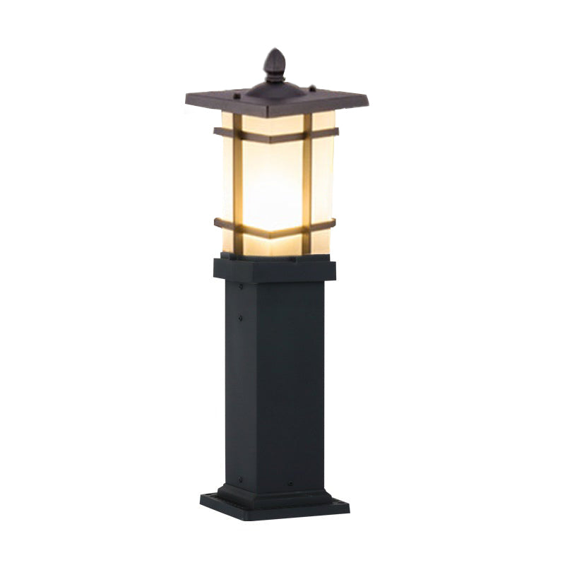 Elegant Vintage Pavilion Black Bollard Lights Retro Outdoor Pathway Lamp