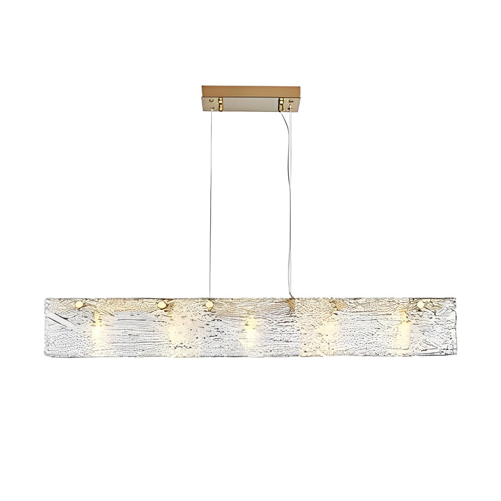 Minimalist Rectangular Glass LED Luxury Modern Dining Chandelier