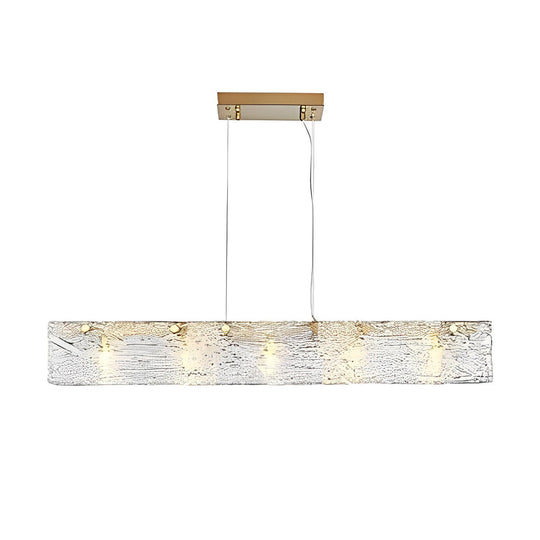 Minimalist Rectangular Glass LED Luxury Modern Dining Chandelier